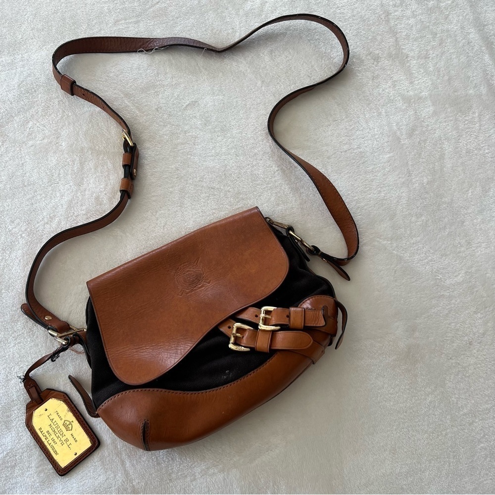 Vintage Lauren Ralph Lauren Larchmont Canvas Crossbody
